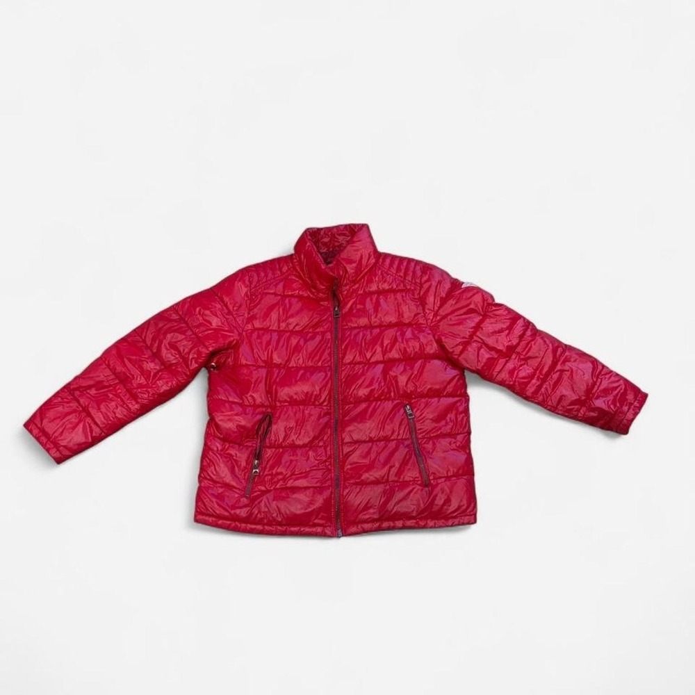 Guess Red Puffer Jacket Mens XXL Quilted Zip Up Winter Coat
